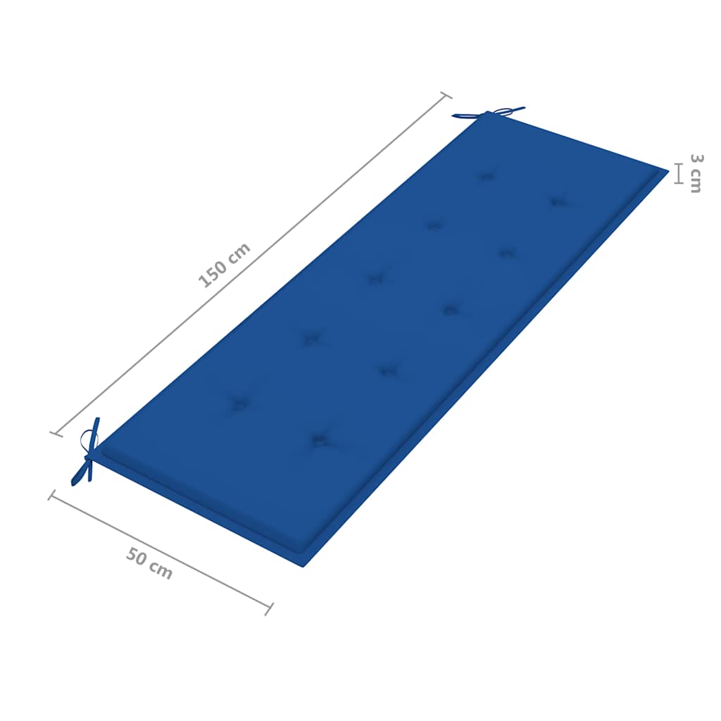 Tömör tíkfa rakásolható kerti pad párnával 159 cm 9