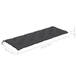 Tömör tíkfa rakásolható kerti pad párnával 159 cm 12