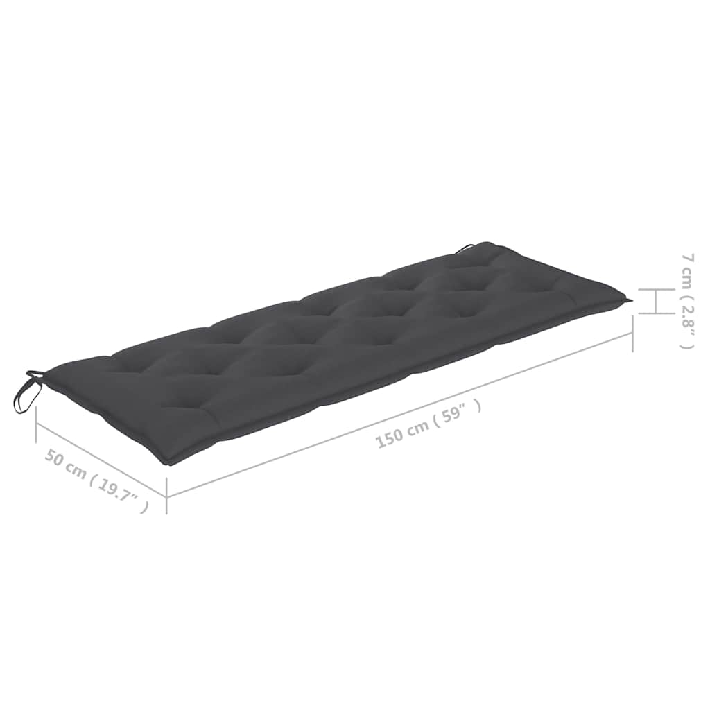 Tömör tíkfa rakásolható kerti pad párnával 159 cm 12