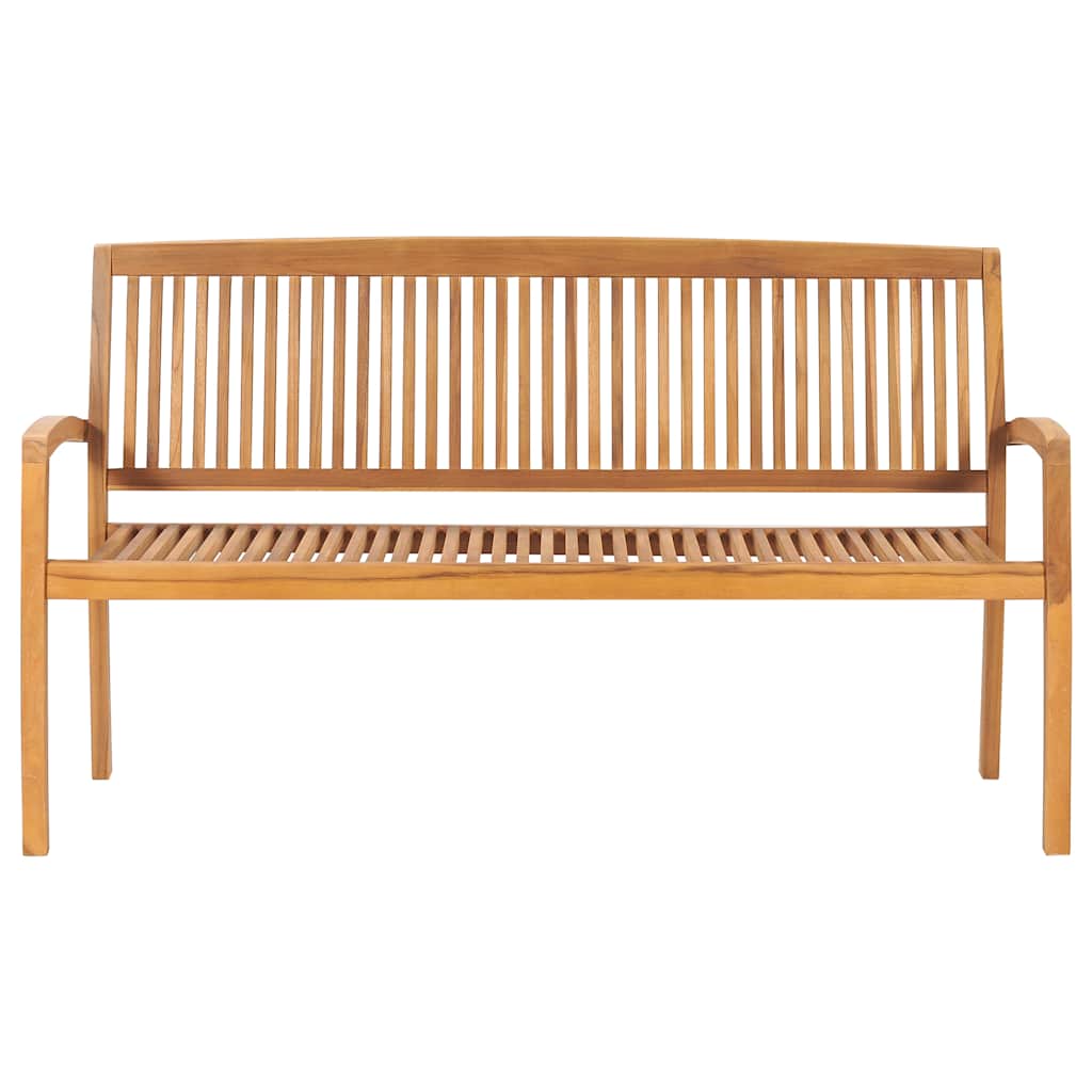 Tömör tíkfa rakásolható kerti pad párnával 159 cm 7