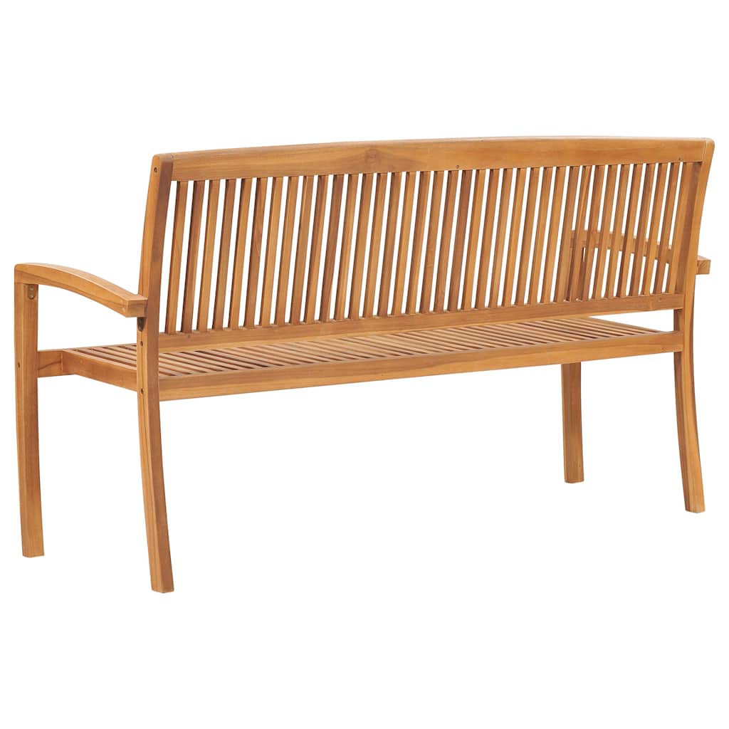 Tömör tíkfa rakásolható kerti pad párnával 159 cm 9