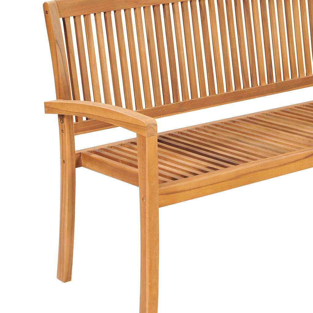 Tömör tíkfa rakásolható kerti pad párnával 159 cm 10
