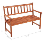 Tömör akácfa kerti pad párnával 120 cm 8