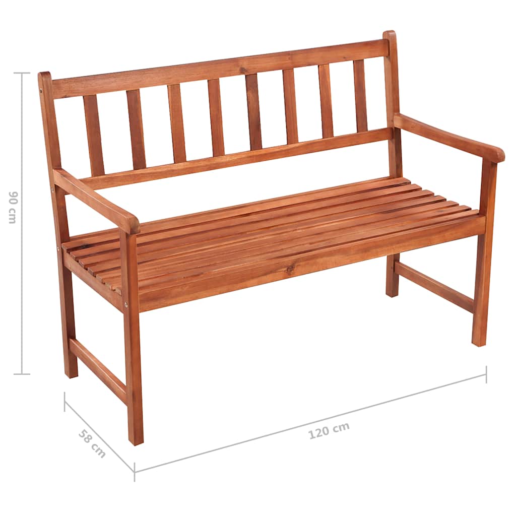 Tömör akácfa kerti pad párnával 120 cm 8