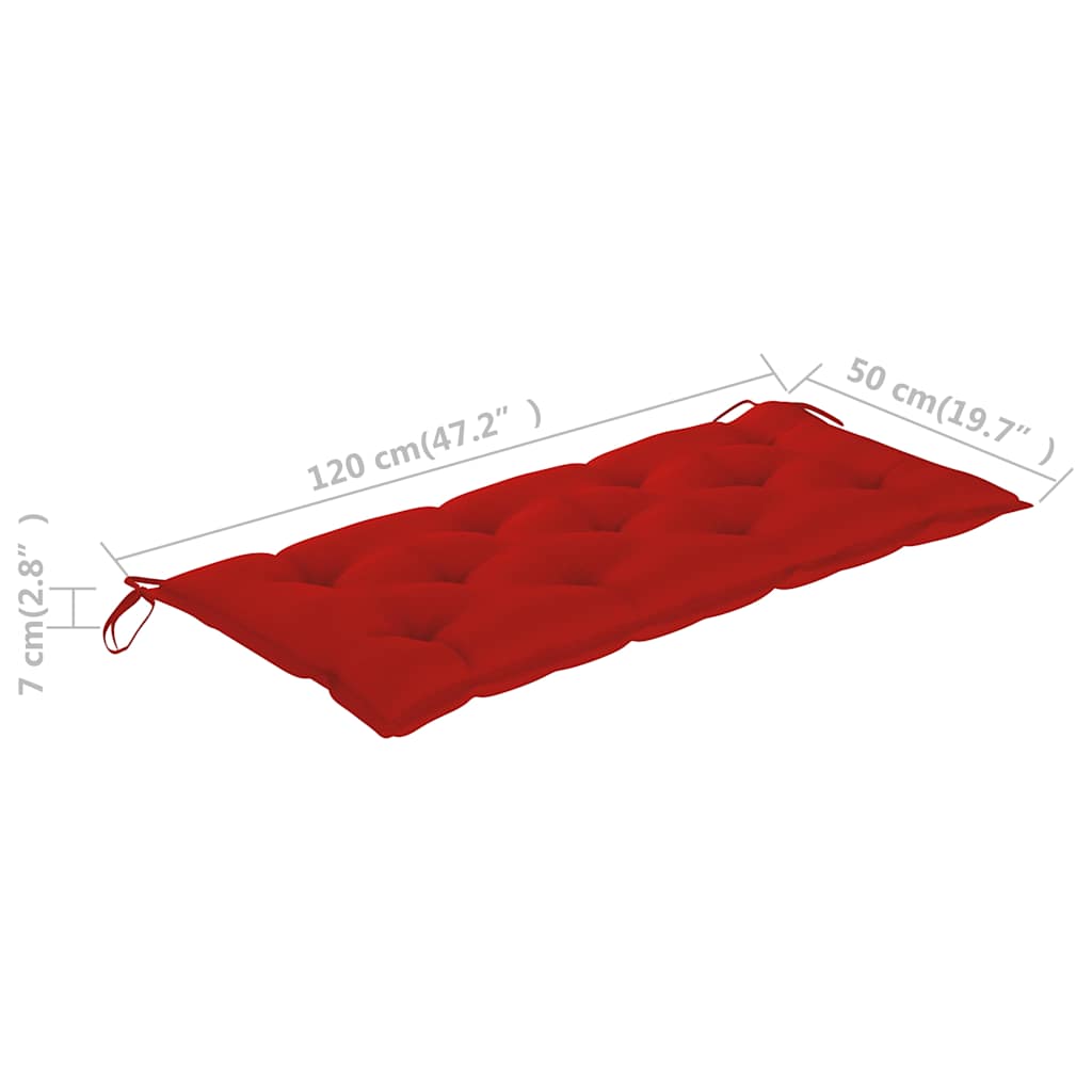 Tömör akácfa kerti pad párnával 120 cm 10
