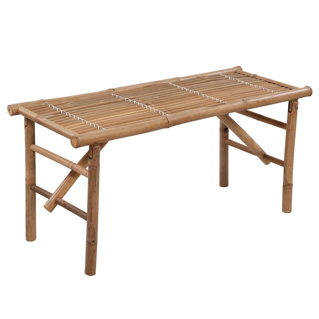 Összecsukható bambusz kerti pad párnával 118 cm 2