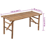 Összecsukható bambusz kerti pad párnával 118 cm 8