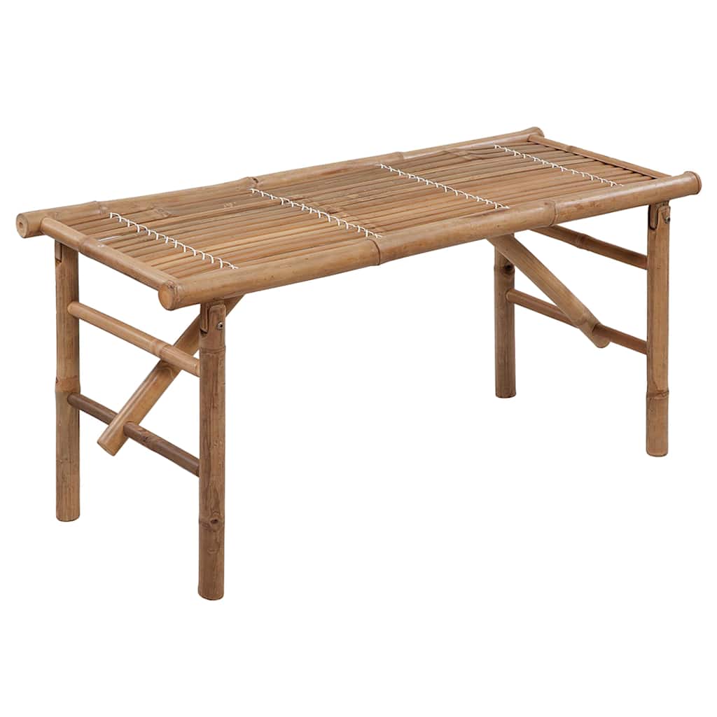 Összecsukható bambusz kerti pad párnával 118 cm 2