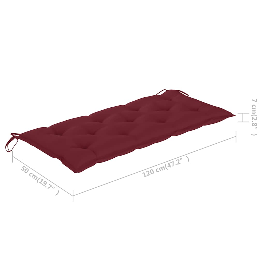 Összecsukható bambusz kerti pad párnával 118 cm 9