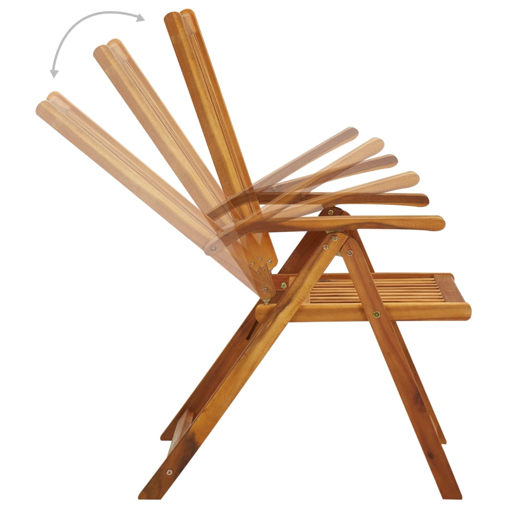 Db-os összecsukható szék párnákkal, tömör akácfából 5