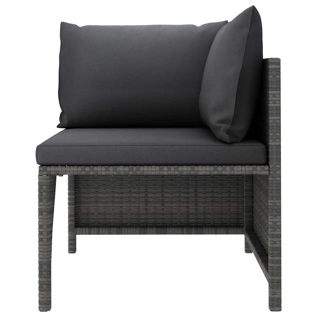 5 részes szürke polyrattan kerti ülőgarnitúra párnákkal 4
