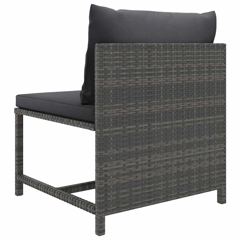 5 részes szürke polyrattan kerti ülőgarnitúra párnákkal 7