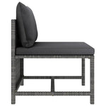 9 részes szürke polyrattan kerti bútorszett párnákkal 15