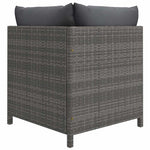 9 részes szürke polyrattan kerti bútorszett párnákkal 5