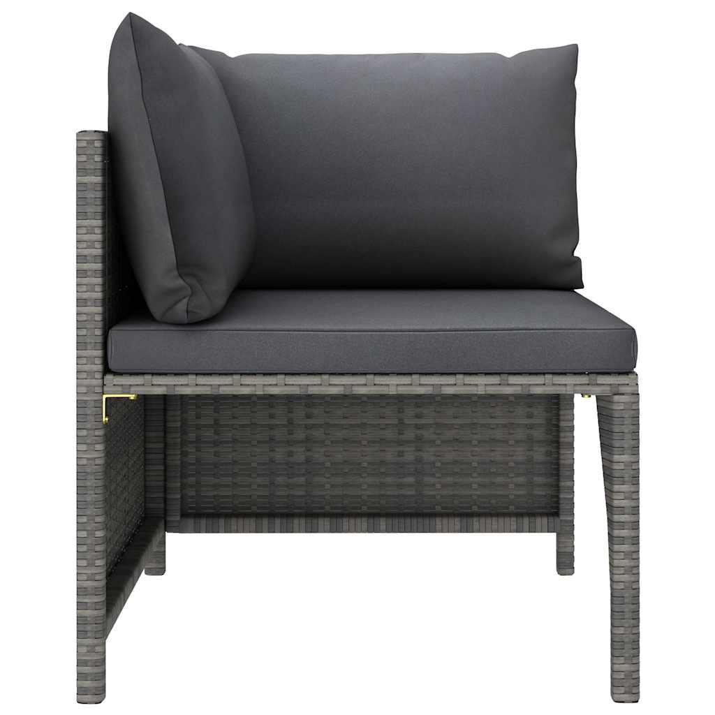 8 részes szürke polyrattan kerti ülőgarnitúra párnákkal 13
