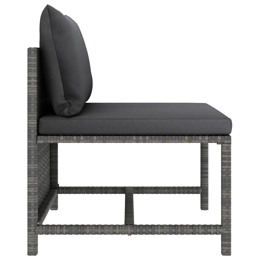 8 részes szürke polyrattan kerti ülőgarnitúra párnákkal 6