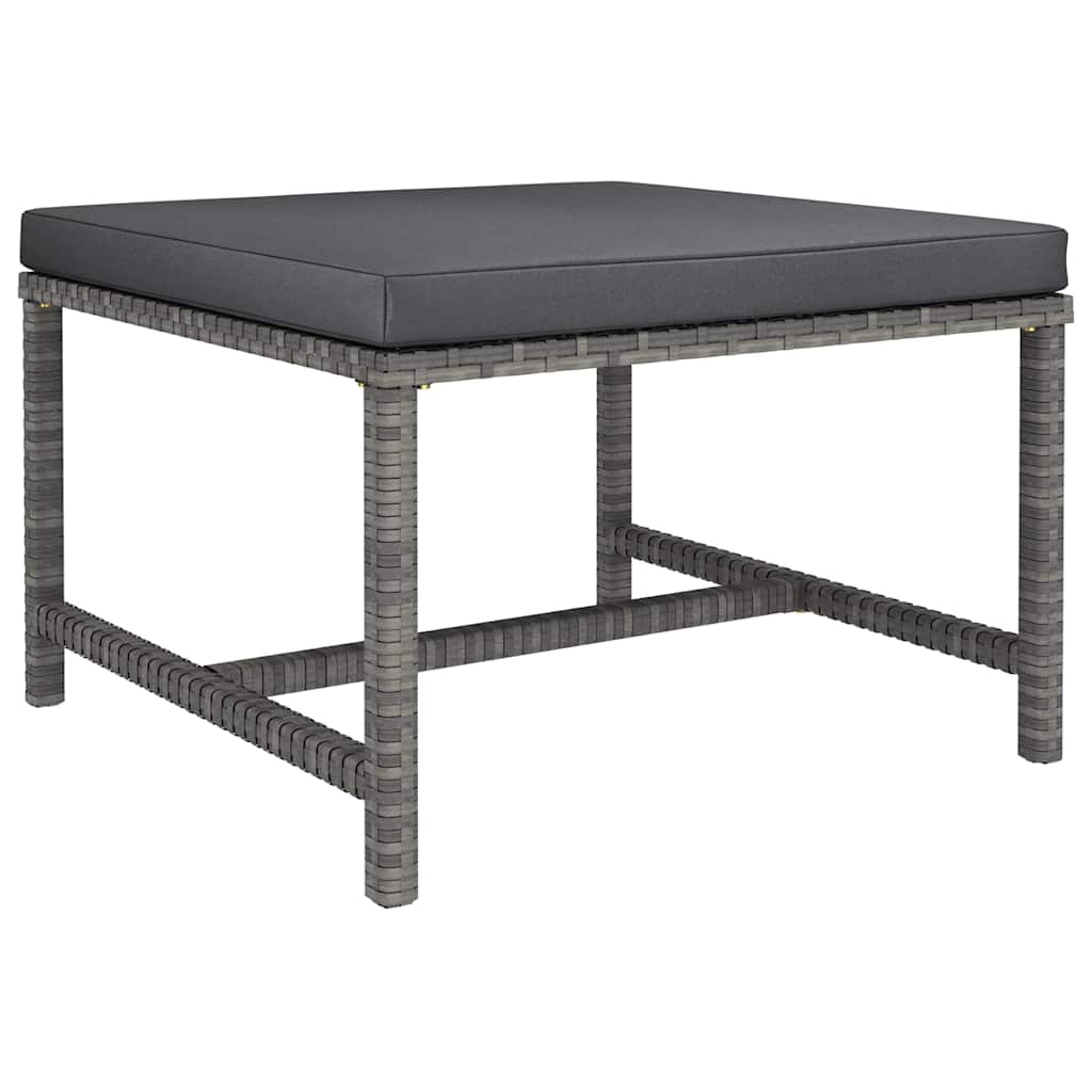 8 részes szürke polyrattan kerti ülőgarnitúra párnákkal 8