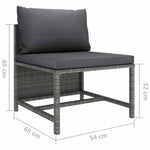 8 részes szürke polyrattan kerti ülőgarnitúra párnákkal 11