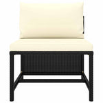 9 részes fekete polyrattan kerti ülőgarnitúra párnákkal 5