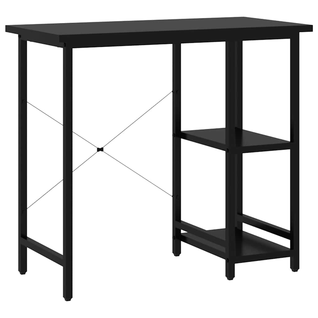 Fekete MDF és fém számítógépasztal 80 x 40 x 72 cm 2