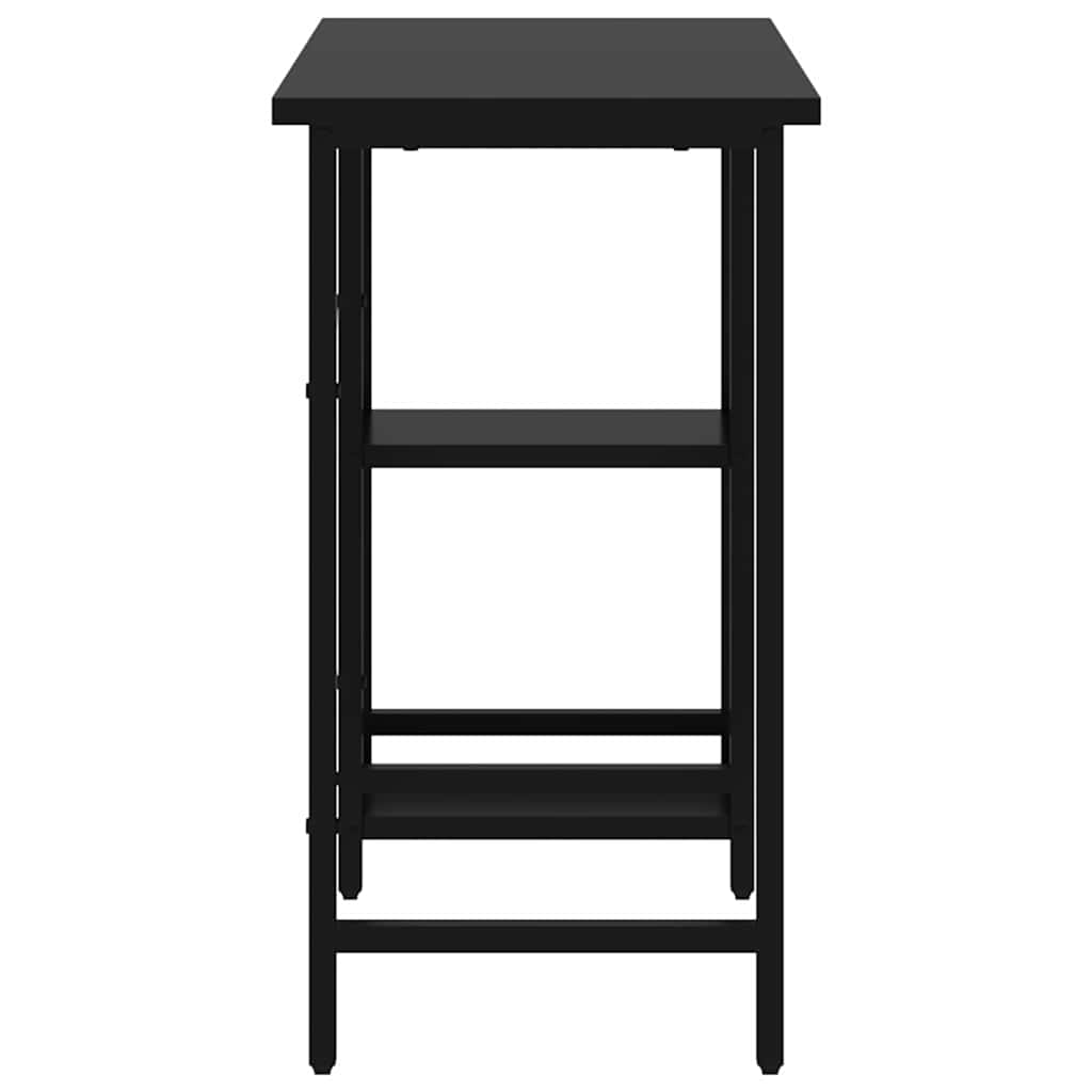 Fekete MDF és fém számítógépasztal 80 x 40 x 72 cm 4
