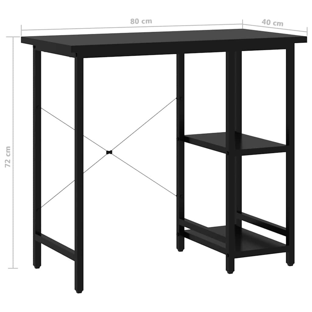 Fekete MDF és fém számítógépasztal 80 x 40 x 72 cm 7