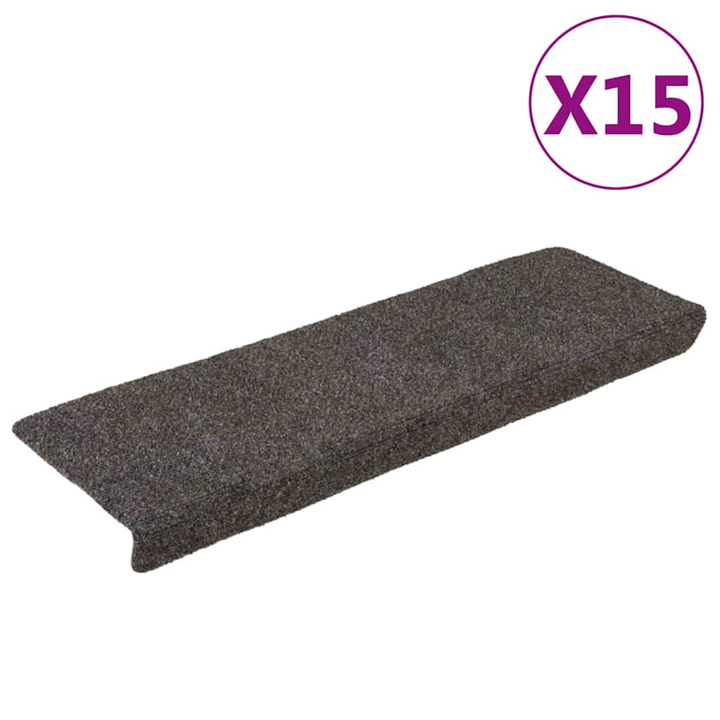 15 db öntapadós lépcsőszőnyeg 65 x 21 x 4 cm antracit téglalap alakú széllel