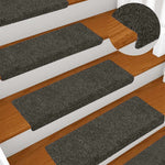 15 db öntapadós lépcsőszőnyeg 65 x 21 x 4 cm antracit téglalap alakú széllel 5