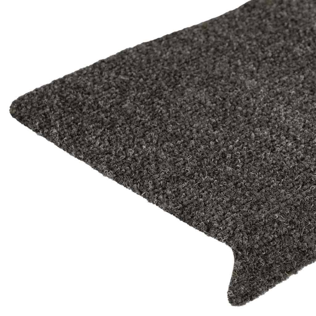 15 db öntapadós lépcsőszőnyeg 65 x 21 x 4 cm antracit téglalap alakú széllel 6