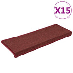 15 db lépcsőszőnyeg 65 x 21 x 4 cm bordó téglalap alakú széllel 2