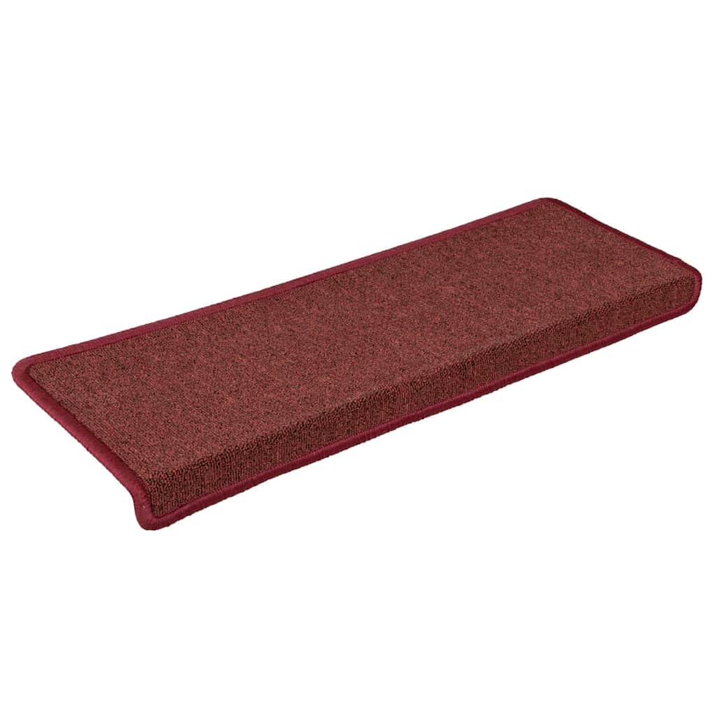 15 db lépcsőszőnyeg 65 x 21 x 4 cm bordó téglalap alakú széllel 3