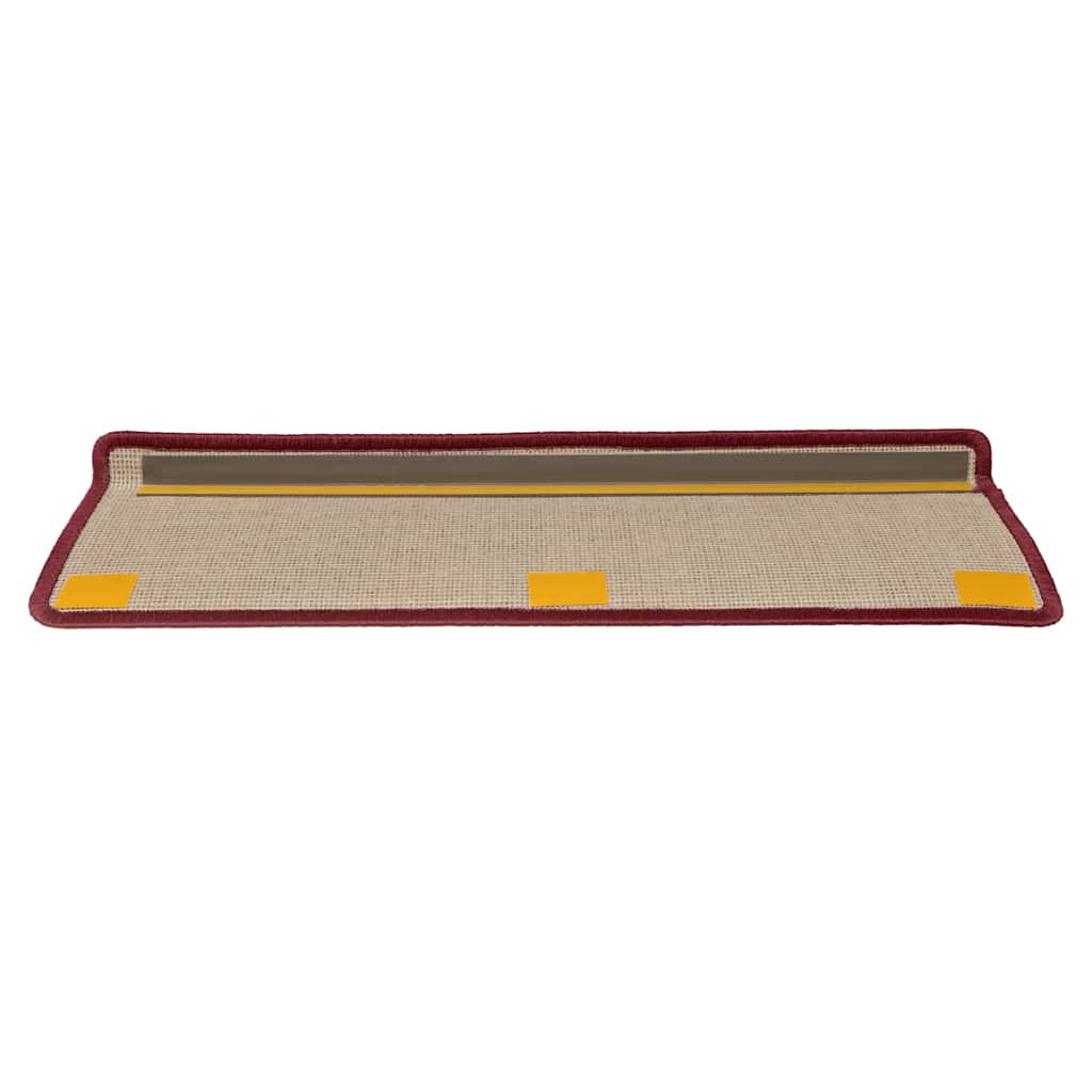 15 db lépcsőszőnyeg 65 x 21 x 4 cm bordó téglalap alakú széllel 5