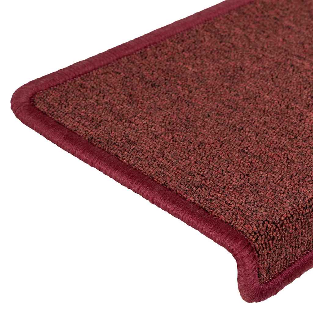 15 db lépcsőszőnyeg 65 x 21 x 4 cm bordó téglalap alakú széllel 7