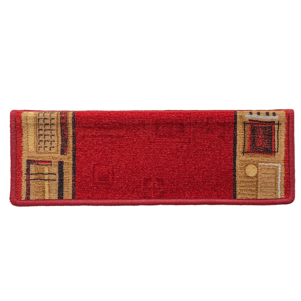 15 db piros öntapadó lépcsőszőnyeg 65x21x4 cm 5