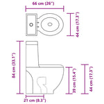 Fürdőszobai kerek fekete kerámia WC alsó vízelvezetéssel 9