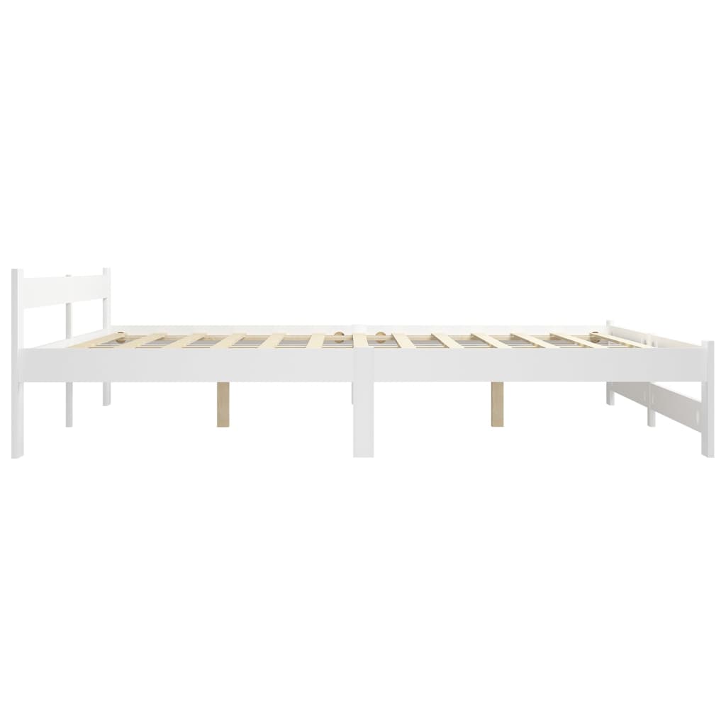 Fehér tömör fenyőfa ágy matrac nélkül 120 x 200 cm 4