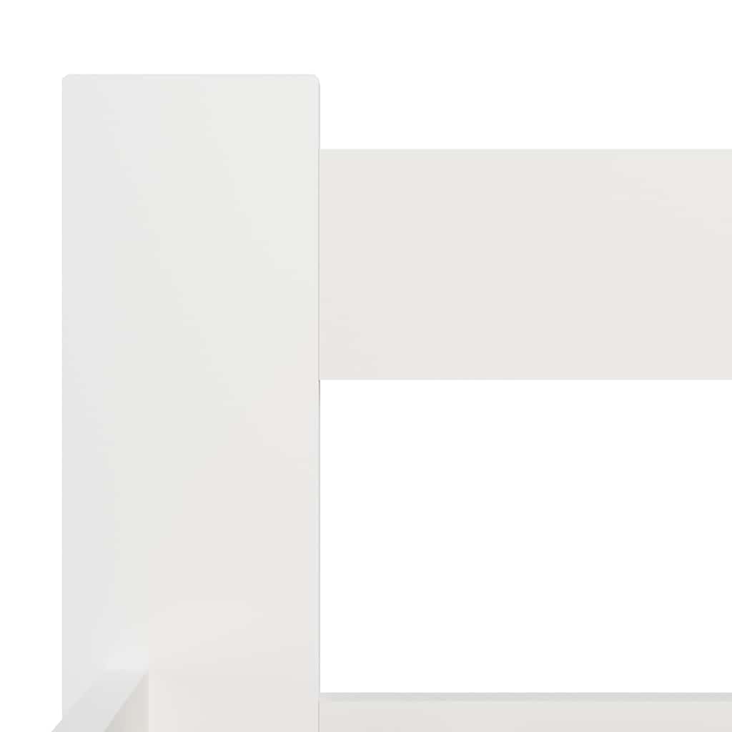 Fehér tömör fenyőfa ágykeret matrac nélkül 200 x 200 cm 5
