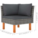 5 részes szürke polyrattan kerti ülőgarnitúra párnákkal 9
