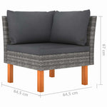 9 részes szürke polyrattan kerti ülőgarnitúra párnákkal 7