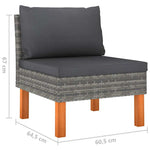 9 részes szürke polyrattan kerti ülőgarnitúra párnákkal 9