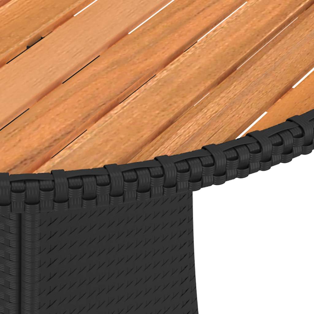 9 részes fekete polyrattan kerti kanapészett párnákkal 14