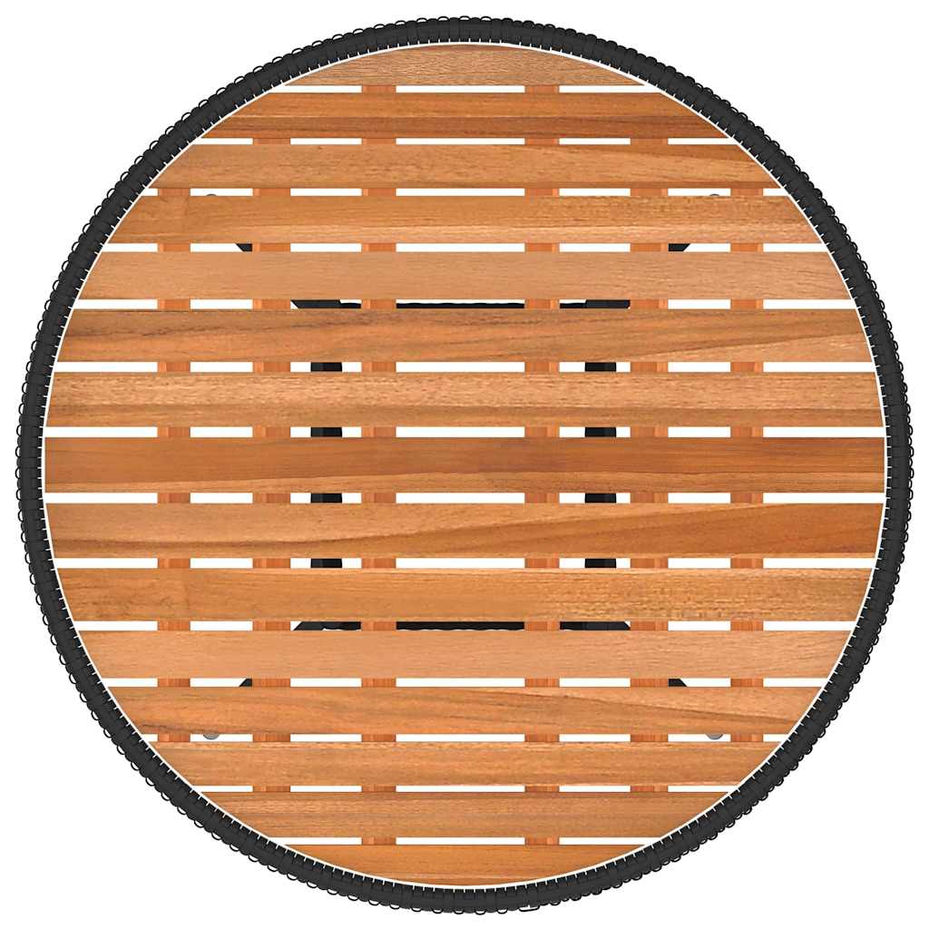 9 részes fekete polyrattan kerti kanapészett párnákkal 15