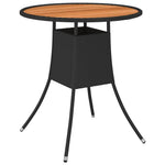9 részes fekete polyrattan kerti kanapészett párnákkal 10