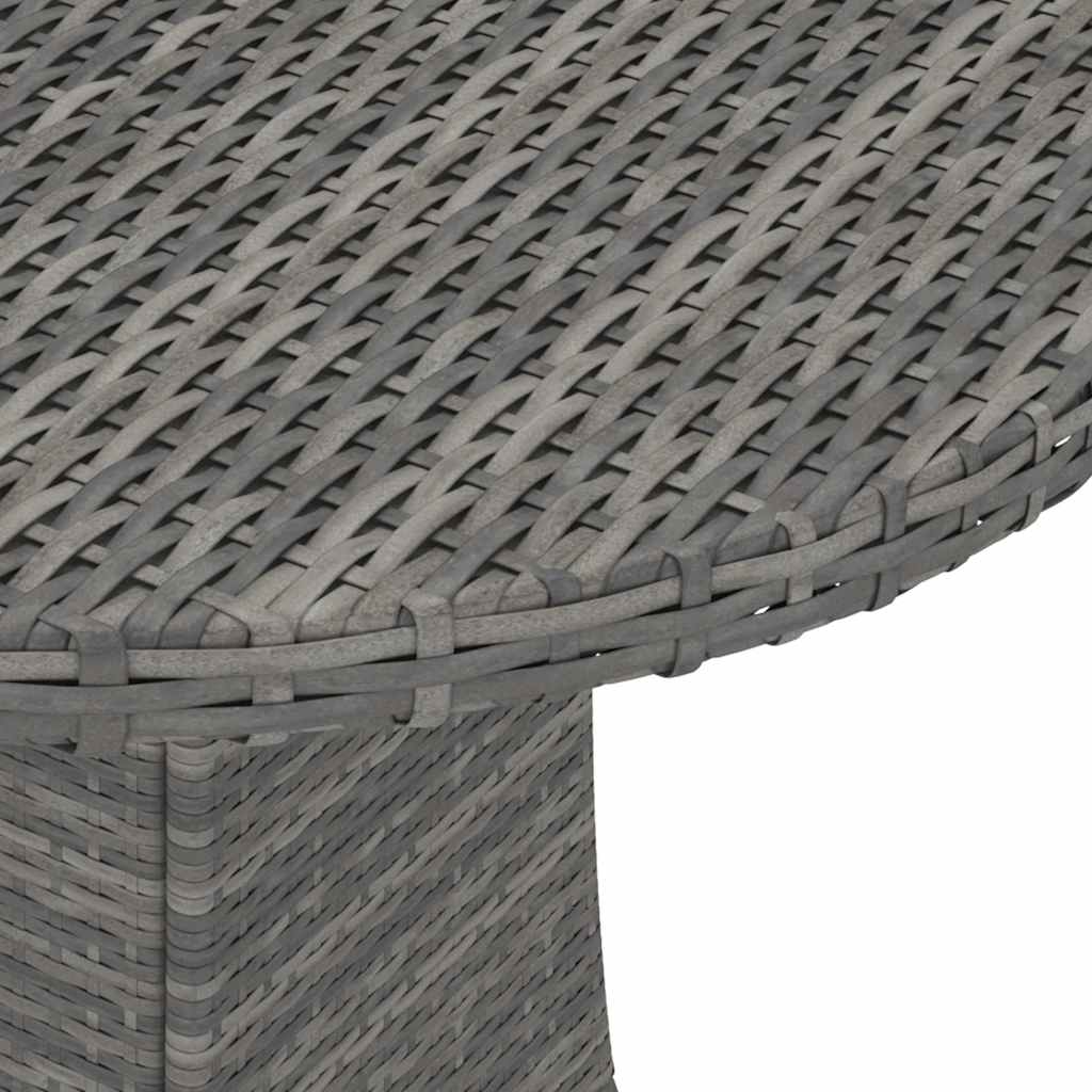 9 részes szürke polyrattan kerti kanapészett párnákkal 11