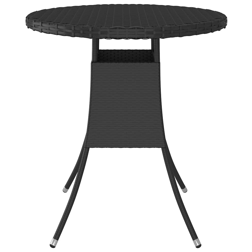 5 részes fekete polyrattan kerti kanapészett párnákkal 14