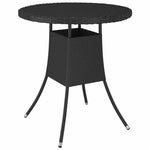 5 részes fekete polyrattan kerti kanapészett párnákkal 8