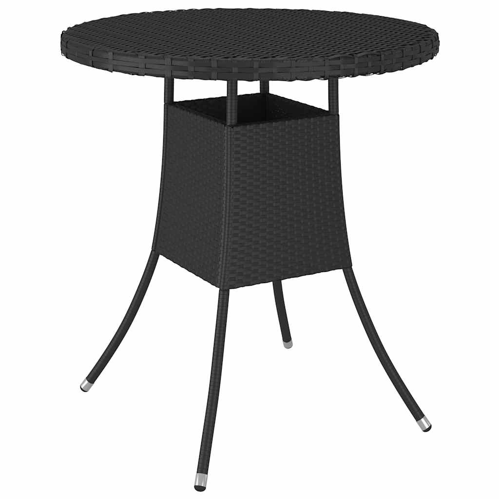 5 részes fekete polyrattan kerti kanapészett párnákkal 8