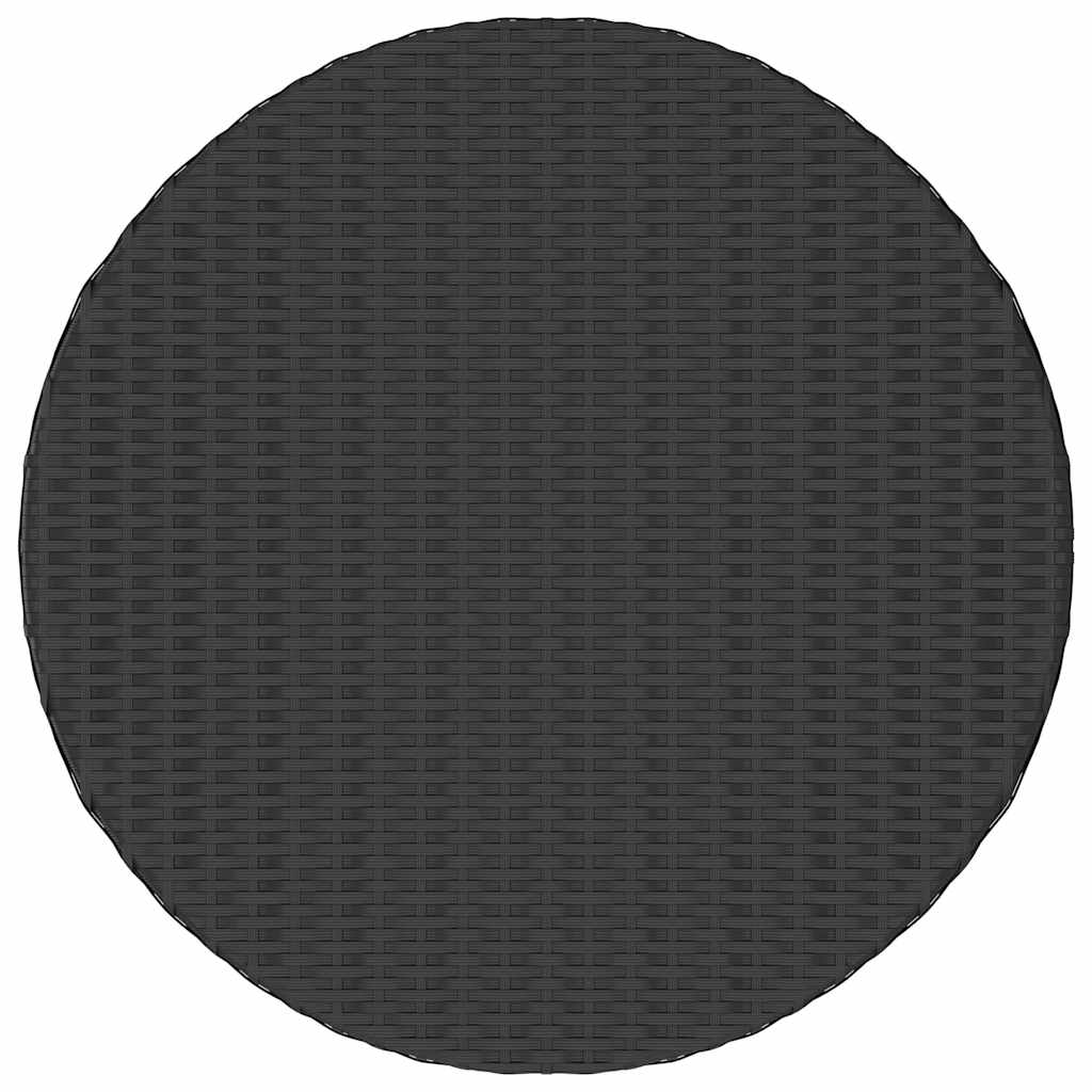 5 részes fekete polyrattan kerti kanapészett párnákkal 10