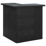 8 részes fekete polyrattan kerti bárszett párnával 2