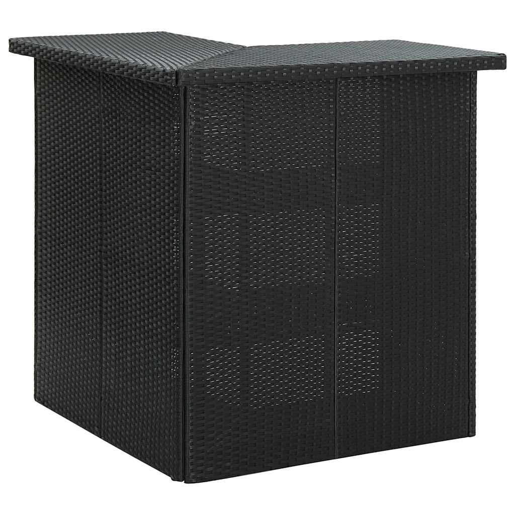 8 részes fekete polyrattan kerti bárszett párnával 2